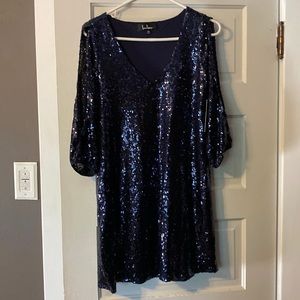 Brand New LuLus Midnight Blue Sequin Dress - Never Worn